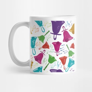 Colorful Handbells And Notes Pattern Mug